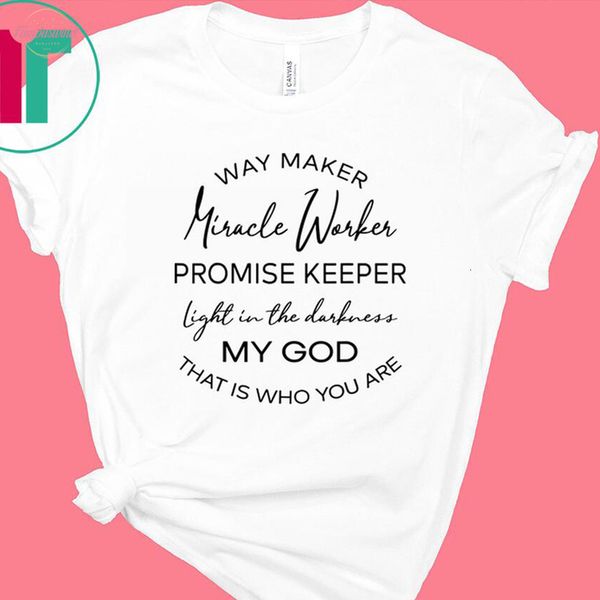 

way maker miracle worker christian t shirt plus size women jesus tshirt cotton o neck god summer woman clothes short dropshipping, White