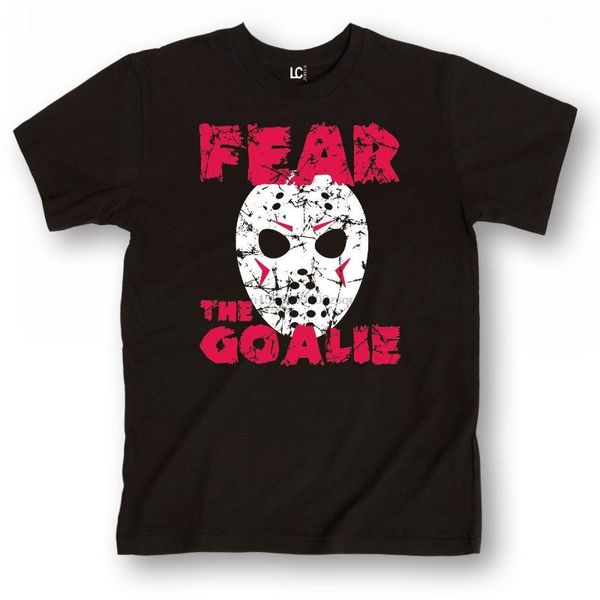 

fear the goalie funny horror ice hockey mask ретро спортивная новинка-мужская футболка с коротким рукавом(1, White;black