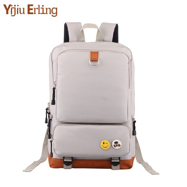 

2019 boy backpack for school fashion student bag neutral men and women solid color multi-pocket oxford men and women school bag