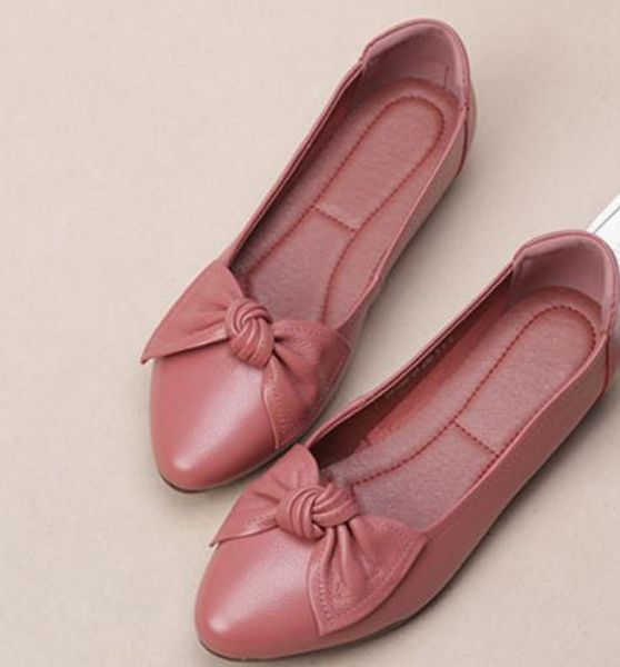 

2019 bowknot women's shoes in spring and autumn with new style flat bottom pointed end @29, Black