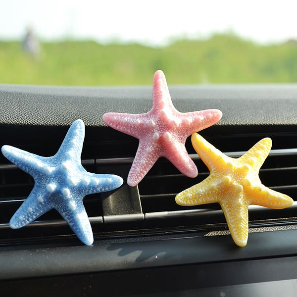 

car freshener 3d simulation starfish perfume clip aroma diffuser cute auto air conditioner outlet fragrance smell freshener gift