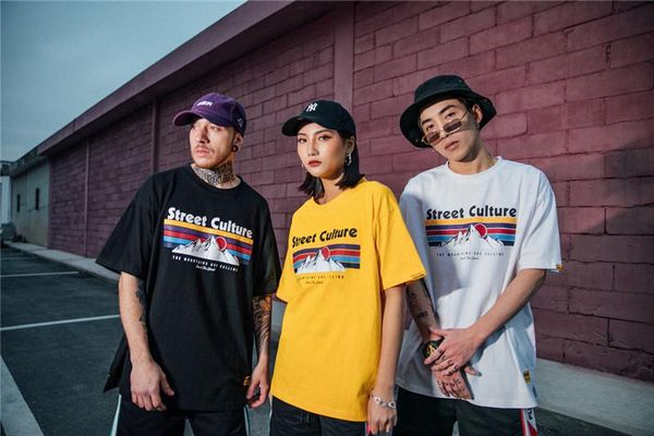 

brand couples tshirt designer letter printed hiphop tee womens fashion loose, White