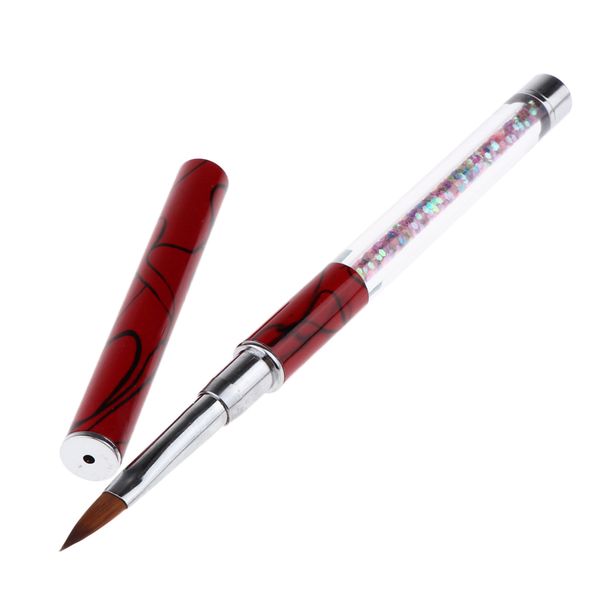 

polygel nail art liner brush acrylic uv gel polish painting drawing pen with plastic rhinestone handle