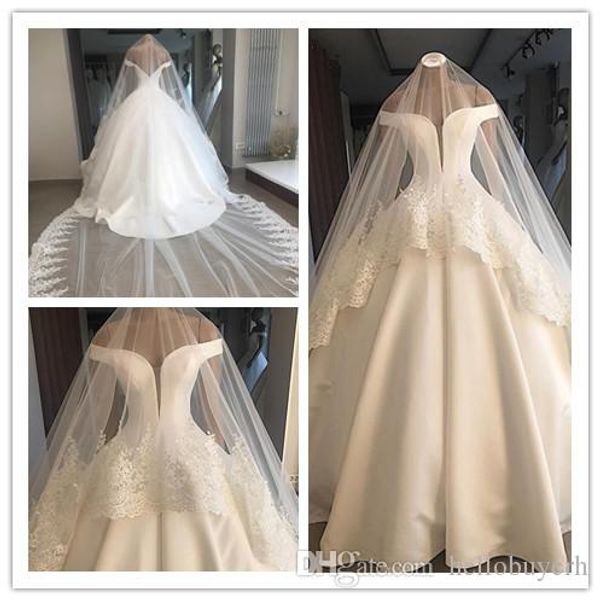 

real p ivory ball gown satin plus size wedding dresses 2019 milla nova african nigerian bridal wedding gowns, White