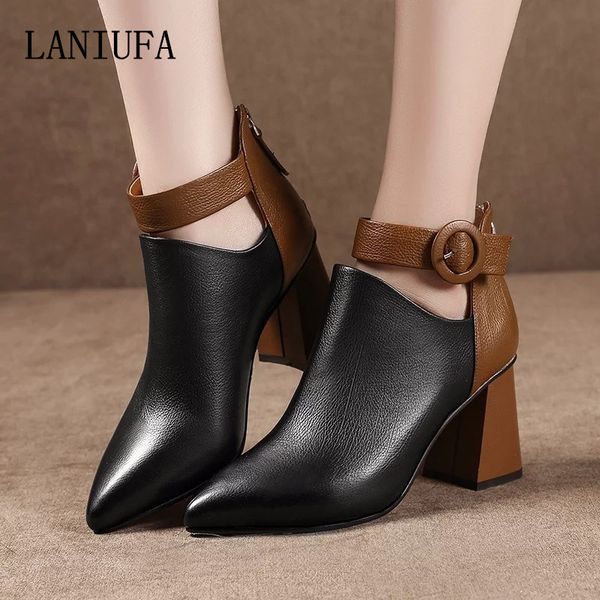 

women pumps derss shoes spring women platform casual pointed toe zipper high heels party shoes mujer plus size 35-44 #152, Black