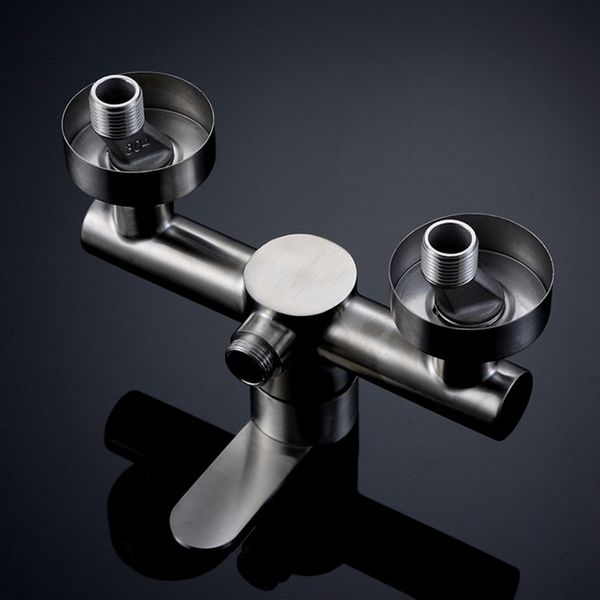 

bathroom bathtub and cold shower faucet valve mixer wall-mounted stainless steel washbasin faucet