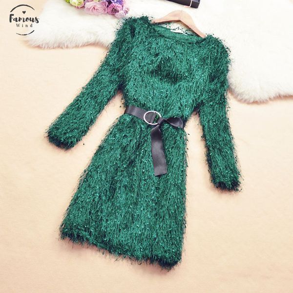 

womens tube dress bow belt tassel long sleeve high waist solid bodycon france lady mini dresses vestido female ls176, Black;gray