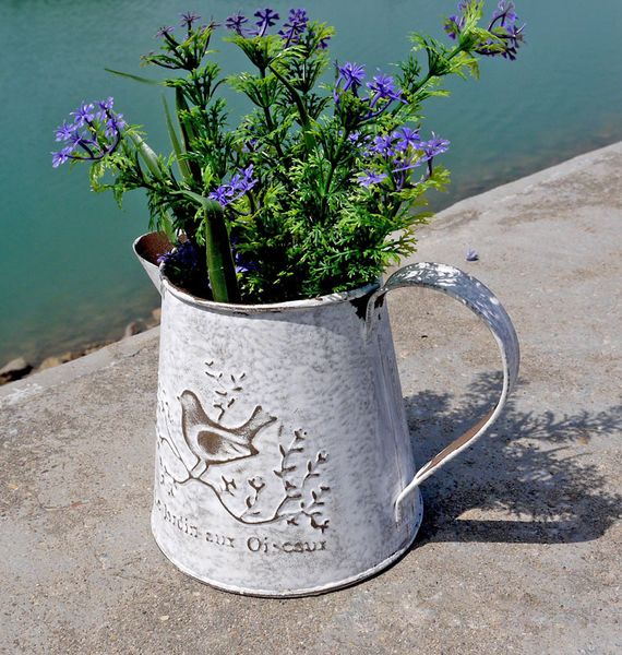 

vintagr tea pot shape vase for artificial flowers metal crafts flower pots planters wedding home christmas decoration