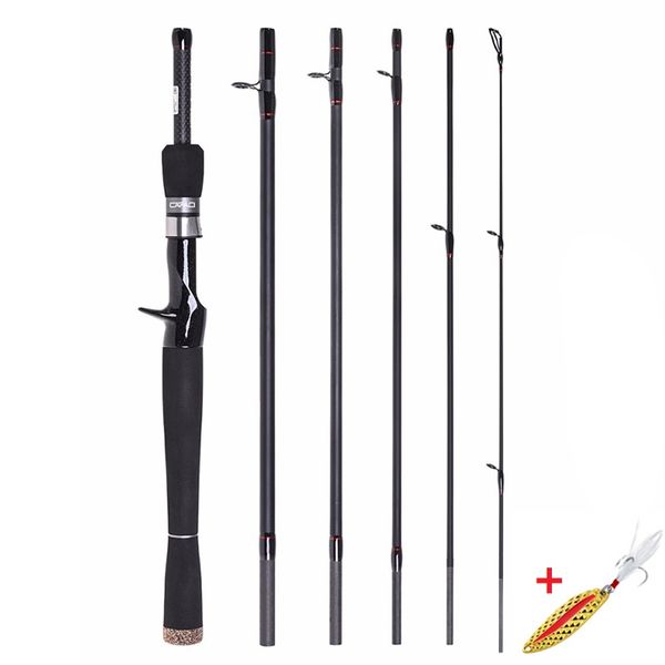 

6 section carbon casting fishing rod travel rod casting fishing pole lure saltwater rod