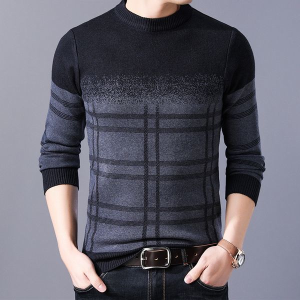 

spring men's o neck long sleeve sweater fashion colorblock thin pullover shirt standard wool male casual fashion sweatshirt, White;black