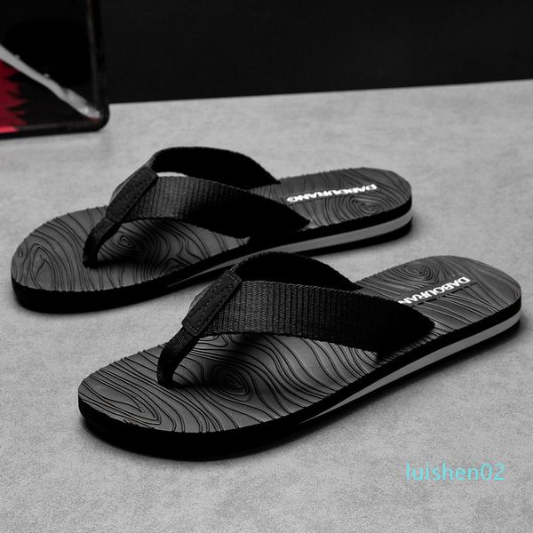 

mazefeng male slipper summer fashion massage slippers men breathable flip flops leisure style non-slip beach shoes 39-45 l02, Black