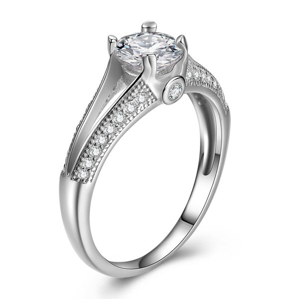 

подлинная кольцо обручальное 925 стерлингового серебра cz алмазный с кольцом коробки fit пандора стиль свадебные ювелирные изделия обручальн, Silver