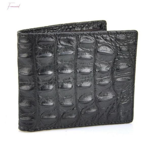 

men vintage genuine leather short wallet crocodile bifold credit card holder classic pocket alligator classic vintage slim, Red;black