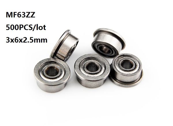 500 teile/los MF63 MF63ZZ F673ZZ F673-ZZ ZZ Flansch Miniatur lager Rillenkugellager 3*6*2,5mm 3x6x2,5mm