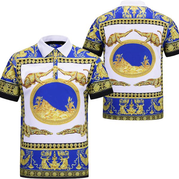 

Polo homme hirt 2019 fa hion print hort leeve lim fit medu a t hirt men robin brand polo top with embroidery bee ca ual polo