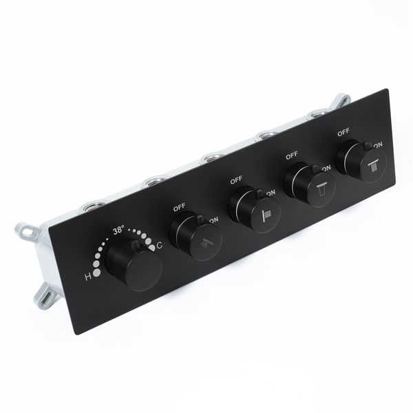 

wall mounted black faucets brass shower faucet 4 functions concealed valve controller with with pre-embedded box