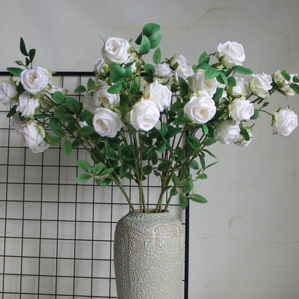 

luxury silk roses 7heads/branch artificial flowers for wedding decoration party home centerpiece decor fake flowers