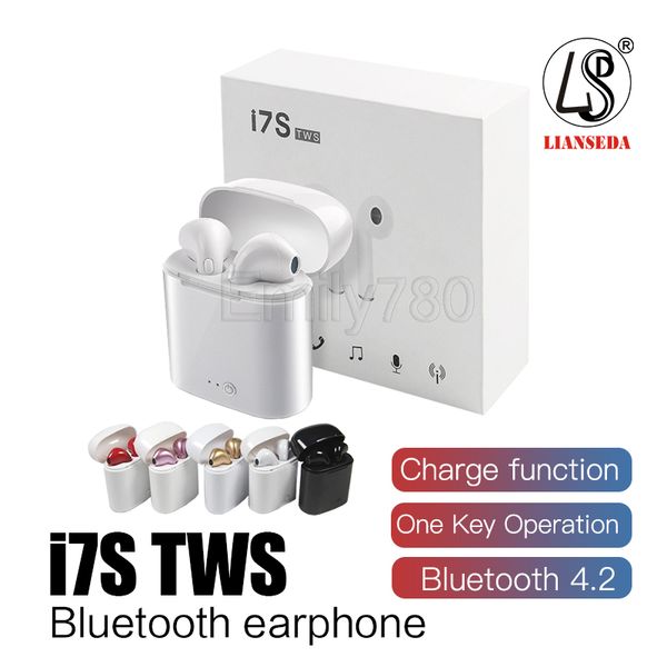 

I7 tw wirele bluetooth headphone earbud earphone with charging box twin mini bluetooth earbud for iphone x io android with retail