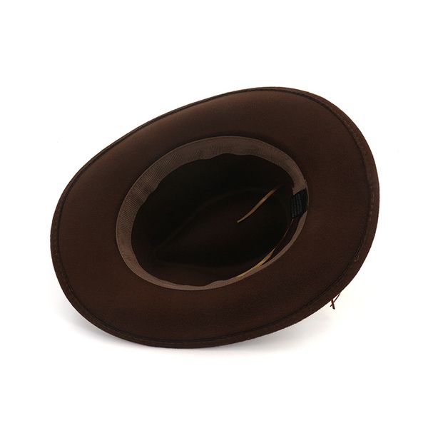 

new men women retro felt cap western cowboy wide brim cap ty53, Blue;gray