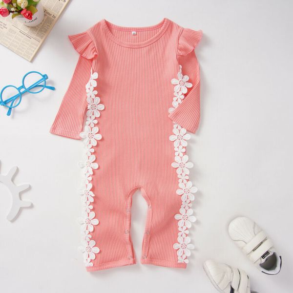 

Pudcoco Autumn Newborn kifd Infant Baby Girls Long Sleeve Solid Romper Bodysuit Jumpsuit Tops Casual Outfits Clothes
