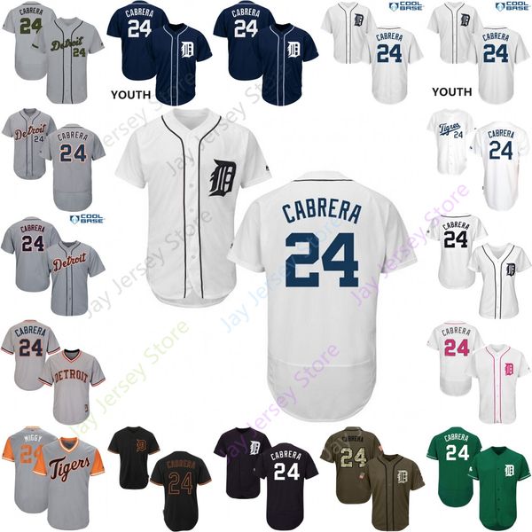 

Custom Detroit 24 Miguel Cabrera Jersey Tigers Jerseys Cooperstown Cool Base Flexbase White Black Red Grey Home Away Men Women Youth Cheap