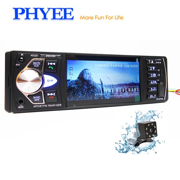 

1 din car radio bluetooth 4.1" autoradio mp5 stereo video multimedia player mp3 usb tf aux camera in-dash head unit phyee 4022d