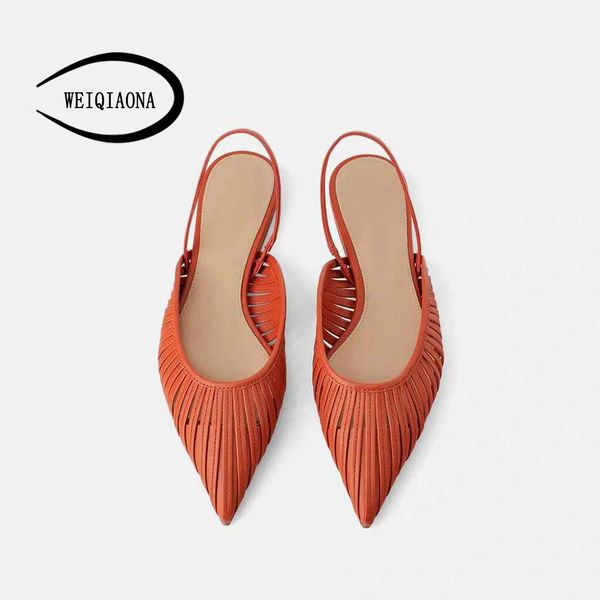 

2019 new women's flat sandals brand design pointed non-slip sandals flat with hollow pleated female outdoor slippers, Black