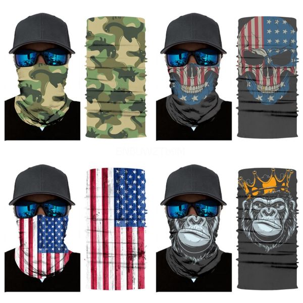 

2020 colorful cool magic face bandana er tube neck skull scarf headband fashion outdoor headwear sports accessories#175, Blue;black