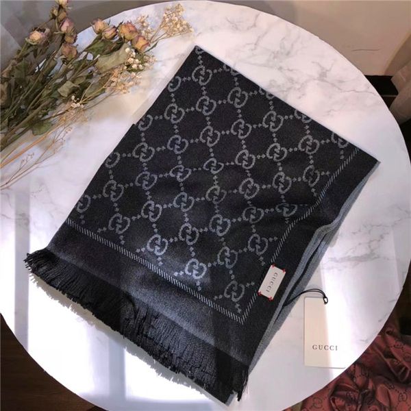 

new autumn/winter super bright and expensive gold and silver thread material super high-end fabrics texture silk and wool scarf box, Blue;gray