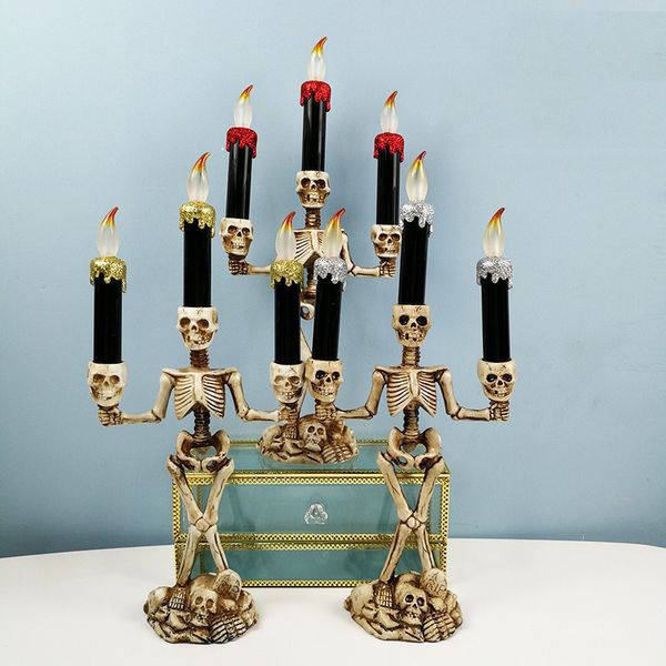 

halloween led candles halloween ghost hand skull candle holder haunted house bar home halloween party decoration