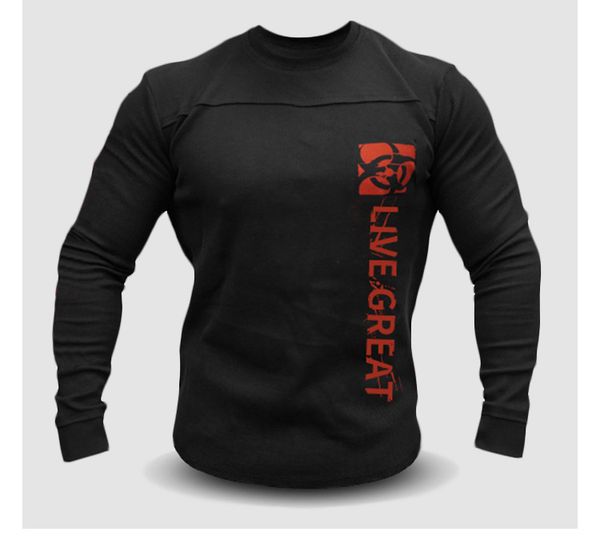 

мужские дизайнерские футболки письмо printed осень вскользь тонкая crew neck с длинными рукавами футболки мужские моды тройники, White;black