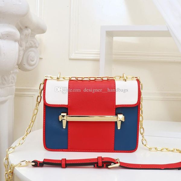 

brand fashion luxury designer bags cross body shoulder bag plain flap women chains lock handbag genuine leather lady wallets