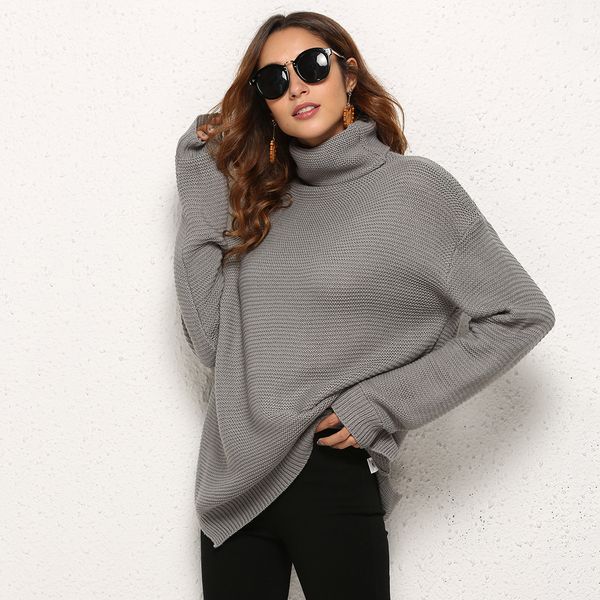 

designer women sweater brand 2019 winter new european and american foreign luxury knit high collar large size sweater women design, White;black