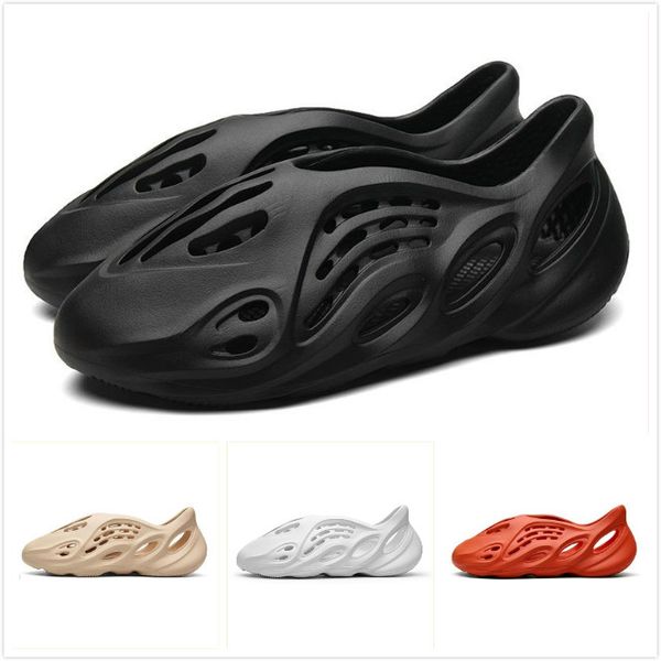 

new foam runner sandal slipper triple black white bone resin desert sand kanye west men women fashion slides sandals shoes us 5-11