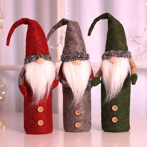 

christmas wine bottle cover decor santa claus snowman deer bottle cover clothes kitchen decoration for xmas dinner table supplies wx9-1137