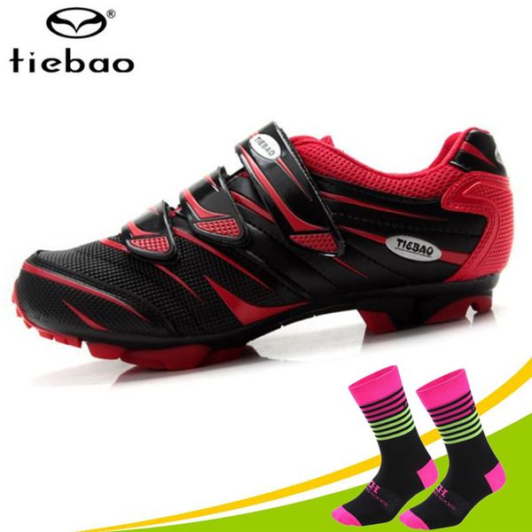 

tiebao mtb bike shoes men outdoor cycling athletic shoes mountain non-slip bicycle auto-lock zapatillas ciclismo, Black