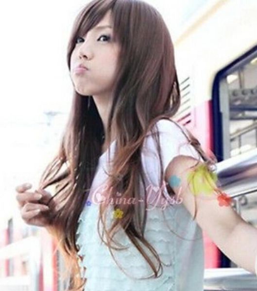 Wig Sexy Korean Women Bangs Cos Wigs Slightly Curled Long
