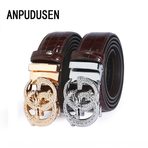 

2020 portrait dragon alloy automatic buckle young in 2020 portrait longhe hubei fish belt men's personalized hubei fish belt, Black;brown