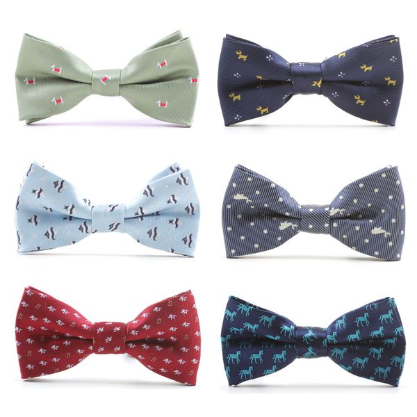 

cute animal printing design children's bow tie neck ties wedding parties perform show bowtie for boys girls shirt accessories, Black;gray