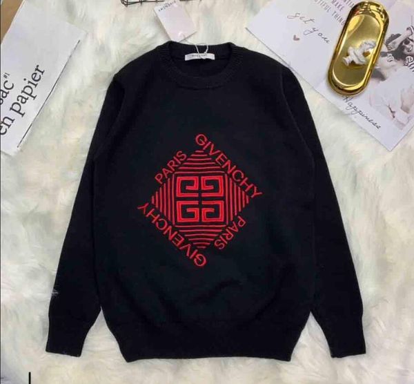 

19fw париж марка толстовки для мужчин свитера с фирменными буквами мода зима пуловеры свитер вязаные мужская толстовка одежда горячая #если, White;black