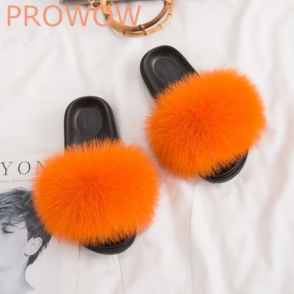 

casual hair flat fluffy fashion home furry flip flops shoes sweet raccoon fur slippers women sliders lovely big size 45 hot, Black