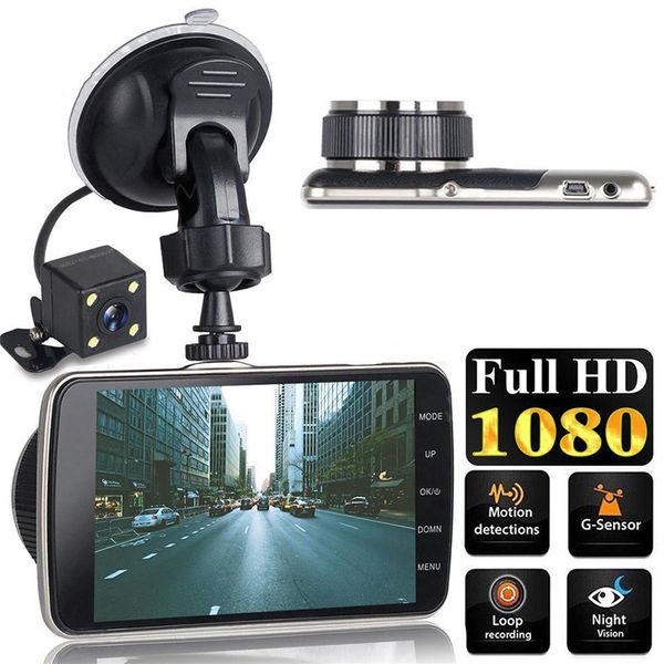 

4" car dvr dash camera rear view video recorder full hd 1080 170 ° wide angle night vision g-sensor loop recording registrar dvr