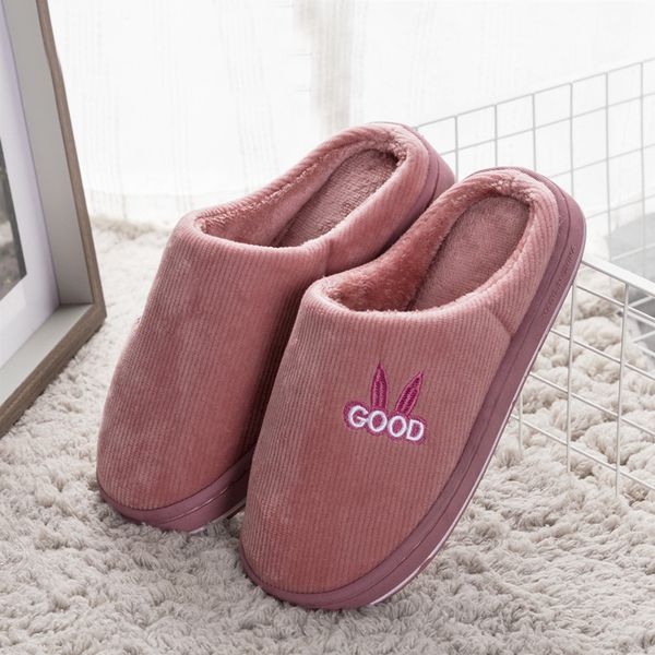 

wfl women shoes warm at home winter slippers soft thick non-slip bottom house slippers indoors, Black