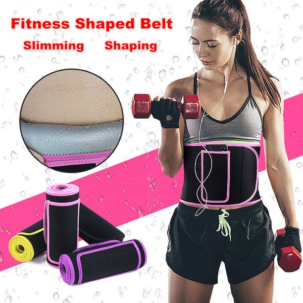

1 piece men women fitness slimming belt gym waist support sweating fat burning body shaper l559, Black;gray