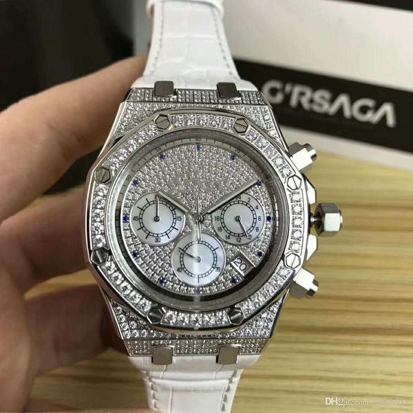 

men's 42mm luxury frosted surface multifunctional quartz watch, with luminous selling stainless steel quartz watch, Slivery;brown