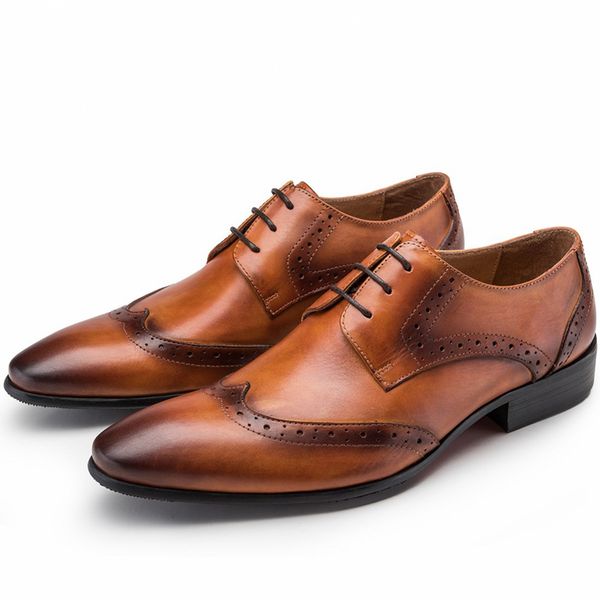 

mens dress shoes black oxford male genuine leather formal footwear lace up 2019 summer autumn wedding shoes soft js-a0040