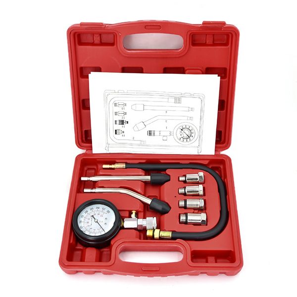 

new rapid type pressure gauge tester kit motor auto petrol gas engine cylinder compression gauge tester tool car diagnostic-tool