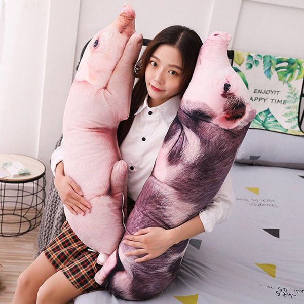 

simulated sleeping pig plush pillow animals stuffed pillows kids adults pets bolster sofa chair decor friend gift 50cm