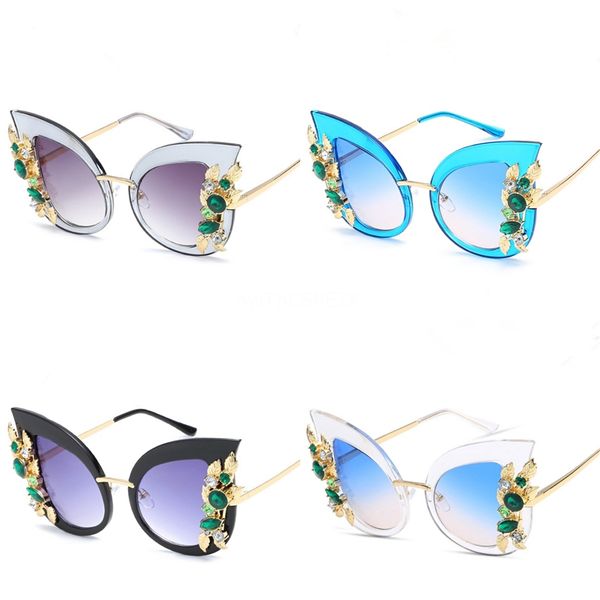 

90120b new 2020 half frame cat eye sunglasses women white frame gradient lens uv400 protect small narrow 90s sun glasses female #422281, White;black