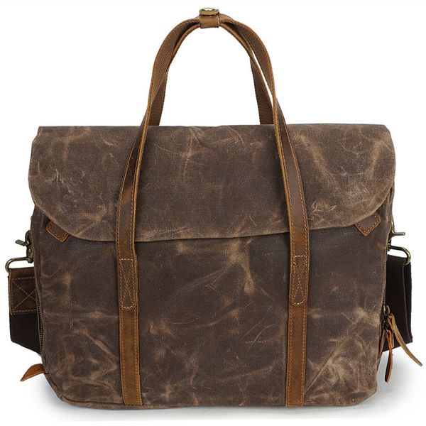 

nesitu vintage army green grey coffee canvas men briefcase a4 office portfolio business travel women man messenger bags m3285